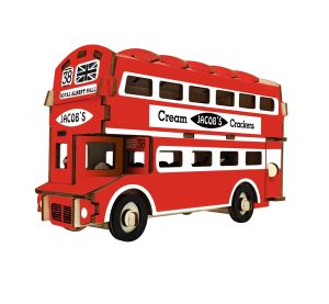Woodcraft Wooden 3D Puzzle Doubledecker