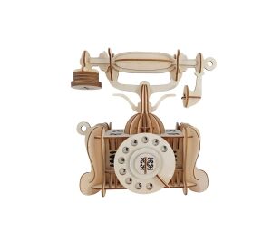Woodcraft Wooden 3D Puzzle Old Telephone