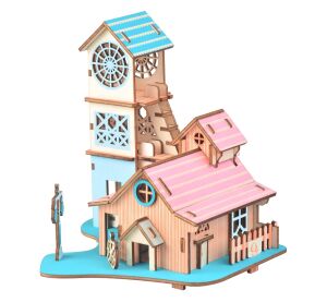 Woodcraft Wooden 3D puzzle Villa by the river