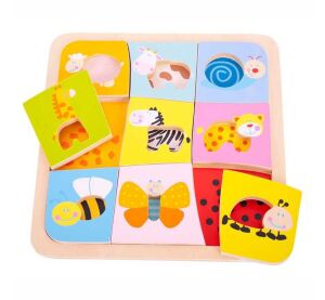 Bigjigs Toys Wooden jigsaw puzzle 9 animals