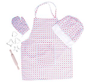 Bigjigs Toys Cooking set with apron with polka dots