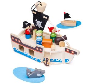 Bigjigs Toys Pirate ship with pirates