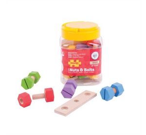 Bigjigs Toys Wooden fasteners in a box