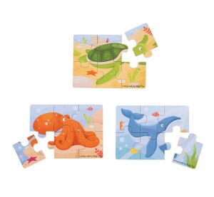 Bigjigs Toys Puzzle 3in1 Sea Animals
