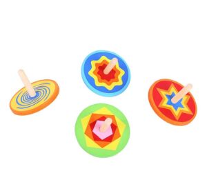 Bigjigs Toys Wooden Spinning Top Colourful 1 pc