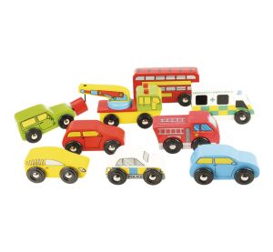 Bigjigs Rail Wooden car track set of cars