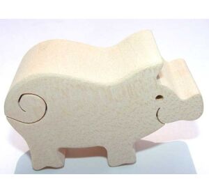 Fauna Wooden animal piggy bank