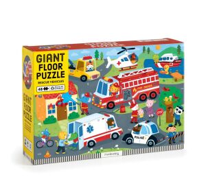 Mudpuppy Large Floor Puzzle Rescue Vehicles 48 pieces
