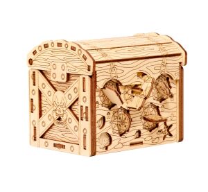 EscapeWelt Wooden Puzzle Pirate Chest natural
