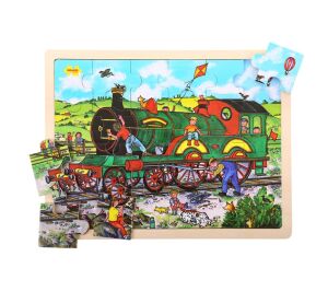 Bigjigs Toys Wooden Train Puzzle 24 pieces