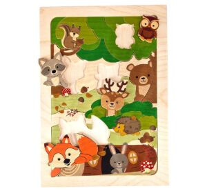 Hess Wooden puzzle fox and animals from the forest