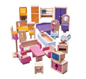 Bigjigs Toys Wooden furniture for dollhouse