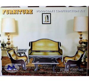 Woodcraft Wooden 3D puzzle living room colorful