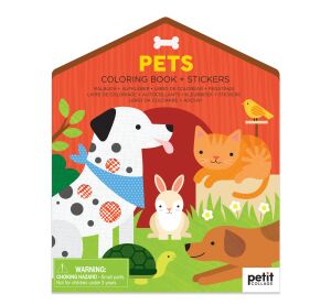 Petit Collage Coloring with stickers Pets