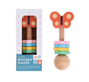 Petit Collage Wooden Rattle Butterfly