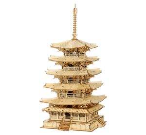 RoboTime 3D wooden jigsaw puzzle Five-storey pagoda
