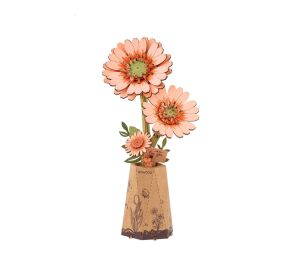 RoboTime 3D wooden puzzle Orange Gerbera