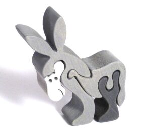 Fauna Solid wood jigsaw puzzle small donkey