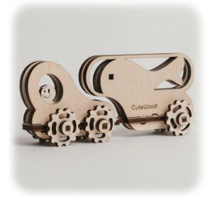 CuteWood Wooden 3D Puzzle Fish Wagon