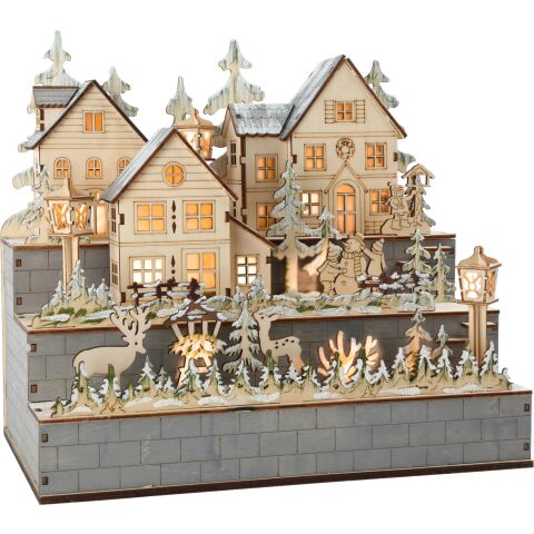 small foot Wooden lamp winter village