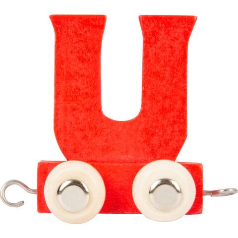 small foot Wooden train coloured alphabet letter U