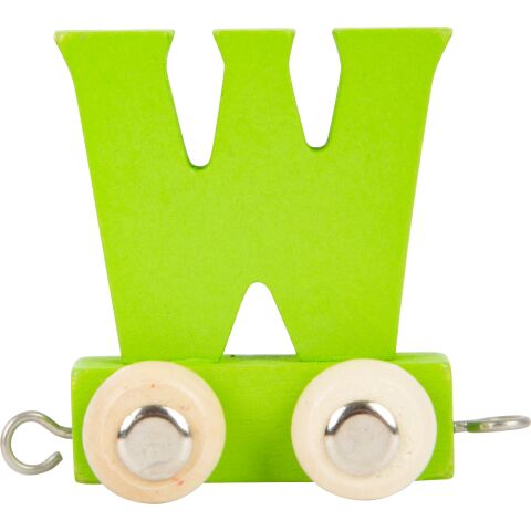 small foot Wooden train coloured alphabet letter W