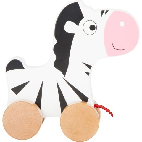 small foot Wooden pulling zebra