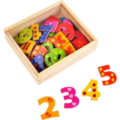 small foot Wooden coloured magnetic numerals 40 pcs