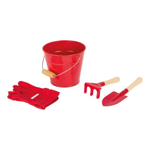 Small Foot Garden tool set with bucket red