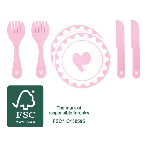 small foot Set of plates with cutlery Heart