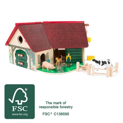 small foot Wooden farm with animals