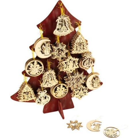 Small Foot Display Wooden Christmas Ornaments