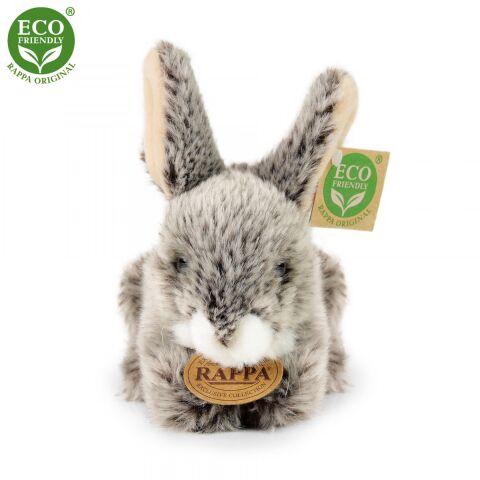 Rappa Plush rabbit dark grey lying 17 cm ECO-FRIENDLY