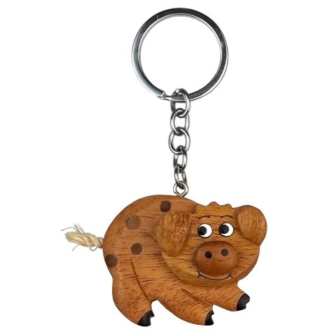 2Kids Toys Wooden Key Ring Large Pig