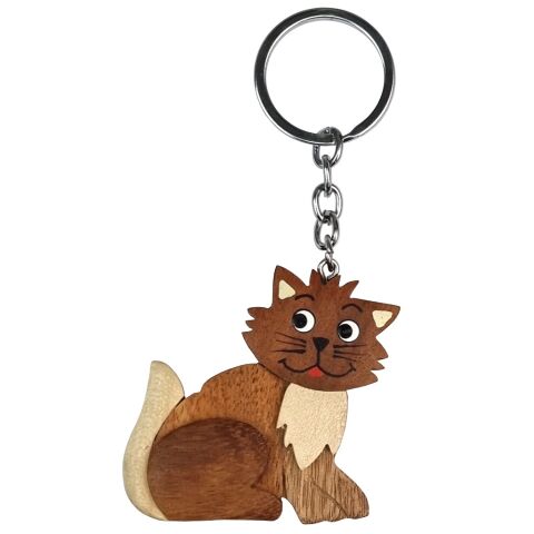 2Kids Toys Wooden Key Ring Large Cat