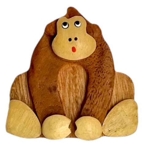 2Kids Toys Wooden Magnet Big Monkey Brown
