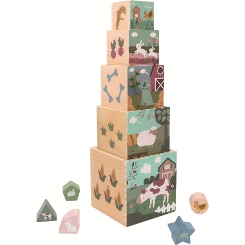 2Kids Toys Folding tower of blocks Farm