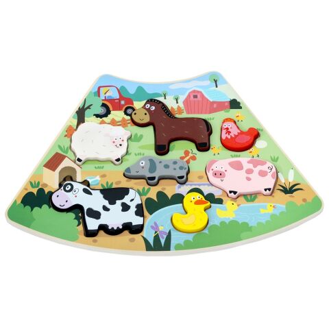 2Kids Toys Wooden Puzzle Merry Farm Interconnectible