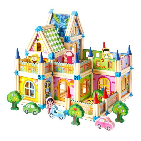 2Kids Toys Wooden building set Castle colourful