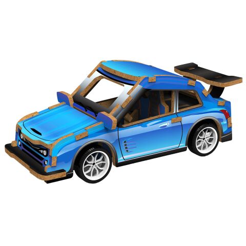 2Kids Toys 3D Wooden Puzzle Sports Car Blue