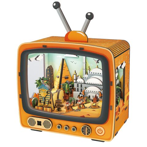 2Kids Toys 3D Wooden Puzzle Retro TV Pyramids