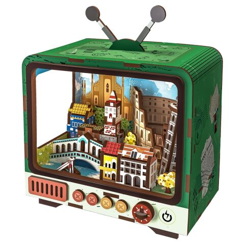 2Kids Toys 3D Wooden Puzzle Retro TV Venice