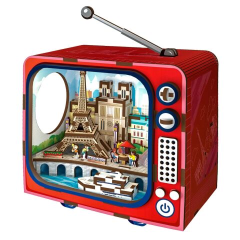 2Kids Toys 3D Wooden Puzzle Retro TV Paris