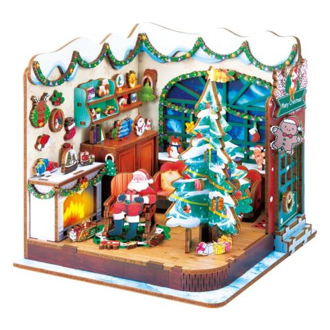 2Kids Toys 3D Wooden Miniature House Puzzle Santa's Workshop
