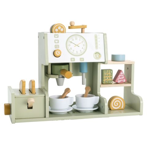 2Kids Toys Wooden Coffee Maker & Toaster Set