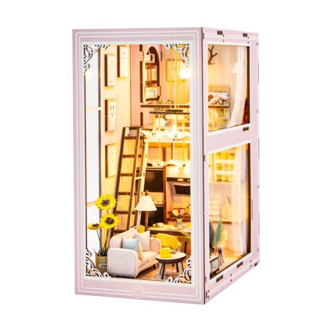 2Kids Toys DIY Book Nook Miniature House Pink Maisonette