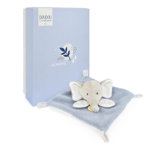Doudou Comfort Blanket Blue-Grey Elephant 19 cm
