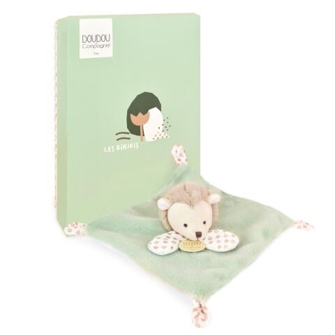 Doudou Comfort Blanket Green Hedgehog 19 cm
