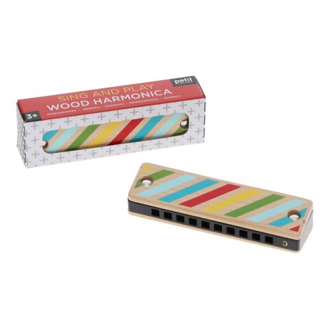 Petit Collage Wooden accordion with stripes and polka dots