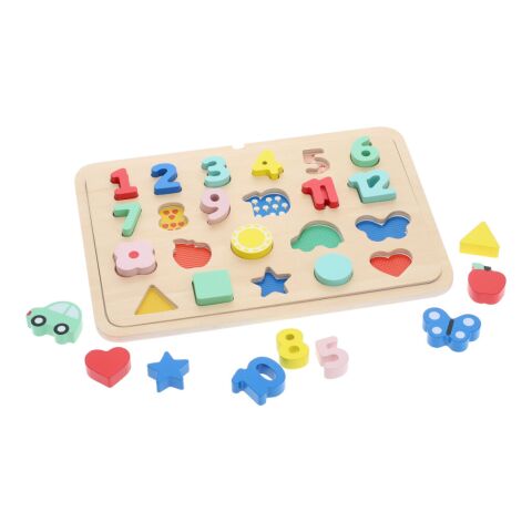 Petit Collage Insert puzzle with numbers and shapes multilingual